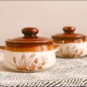 Set of 4 Vintage Boho Soup Crocks